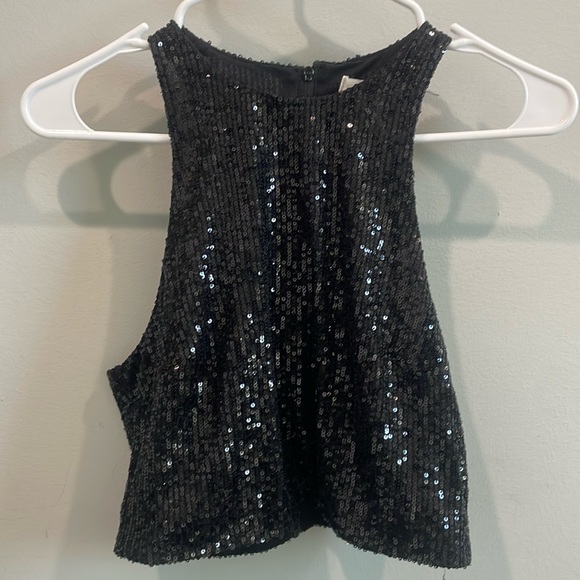 Black sequin top Size S H&M - Picture 1 of 4
